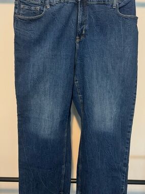 Women’s Cropped Dark Blue Denim Jeans